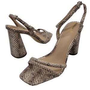 New Sam Edelman Womens Kia Heel Sandal Block heel Open Toe Ankle Strap snake 10